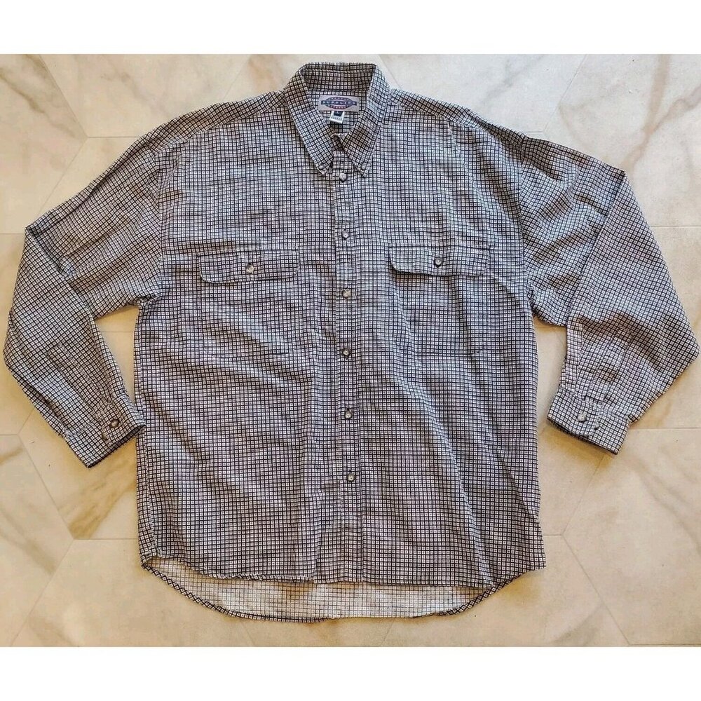 Vintage SUPPLIES MENSWEAR Men's Large Geometric Button Up Shirt Hong Kong